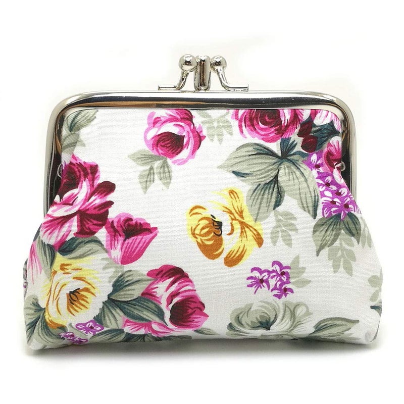Sanxiner Cute Floral Buckle Coin Purses Vintage Pouch Kiss-lock Change Purse Wallets - Image 4